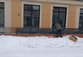 Навес раздвижной над входом в парковку 1 подъезд, г. Новосибирск ул. Красина, д.66 - КРАСЕН ХАУС